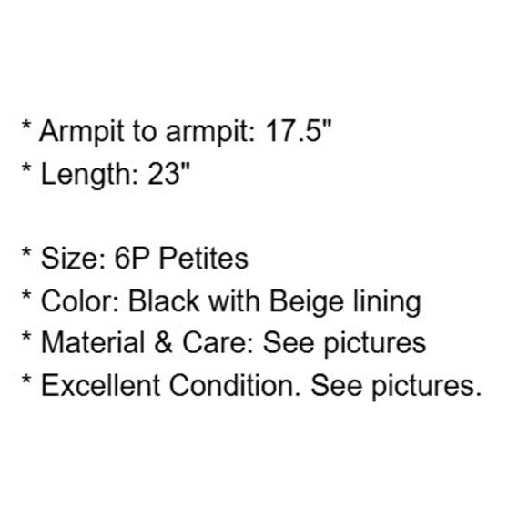 Talbots Top Petites 6P Black Lace Beige Lining Side Zip Blouse Dark Romantic - Picture 4 of 14